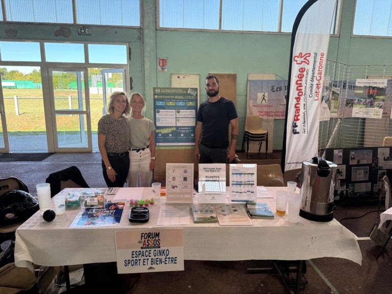 Le stand de l'association Espace Ginko Sport et Bien-être au forum des associations de Monflanquin, le 12 septembre 2026